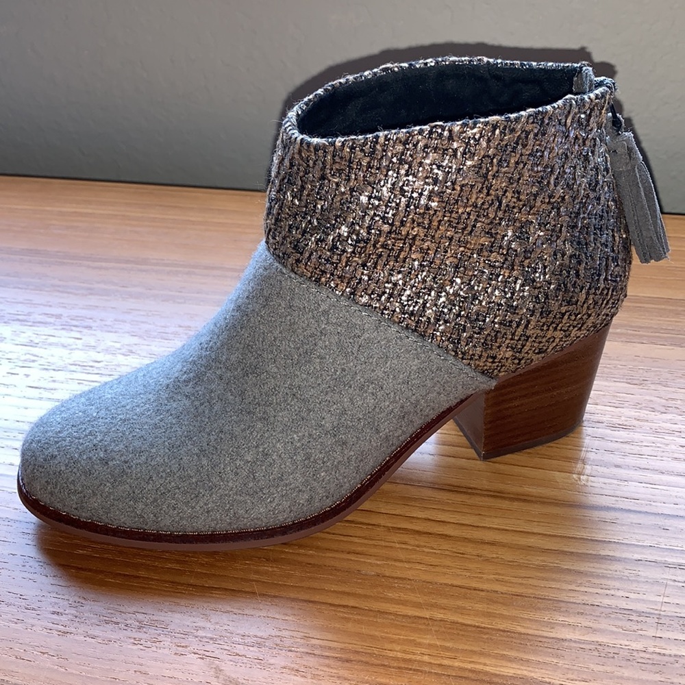 TOMS Leila grey/silver ankle boot